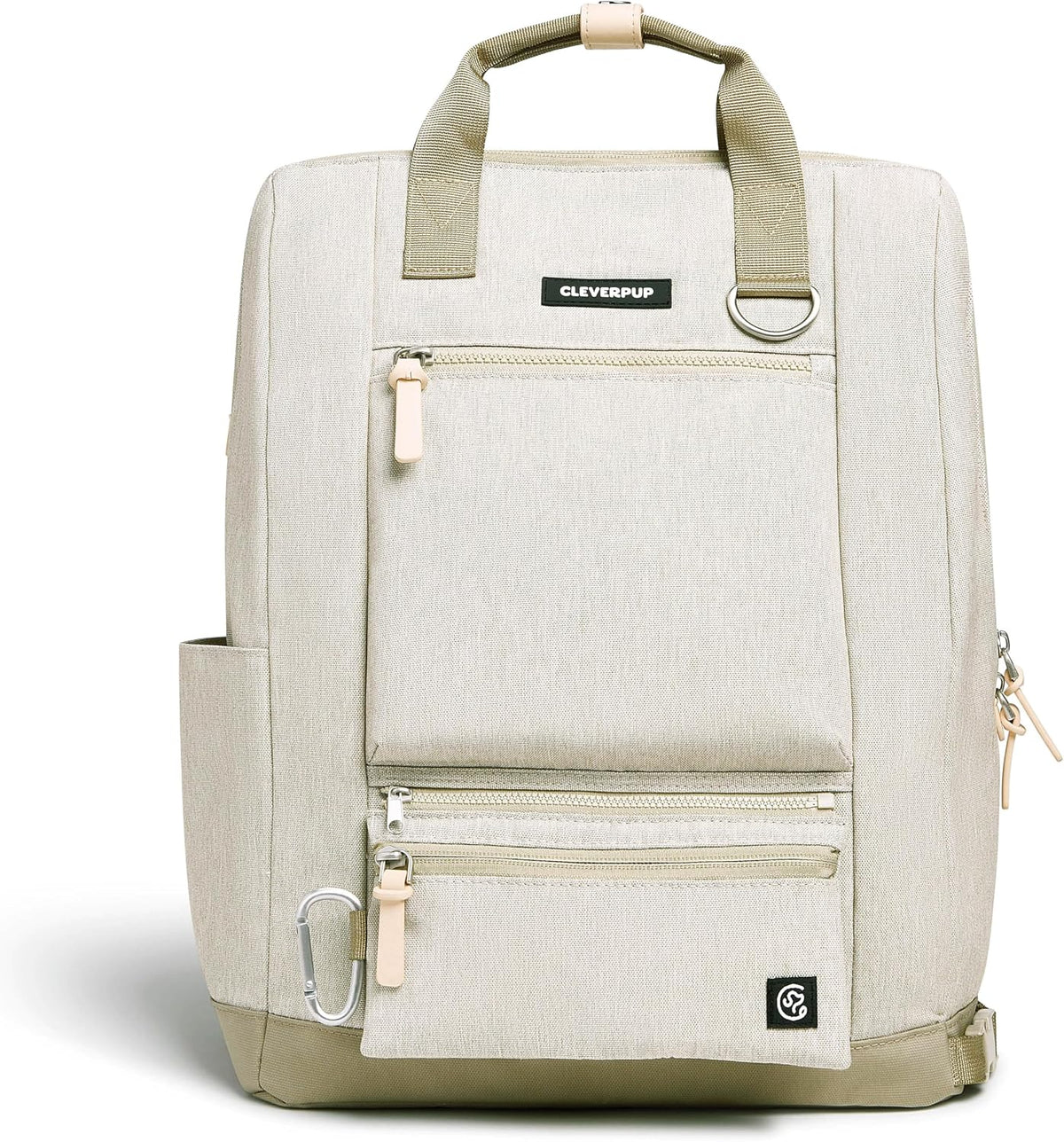 Cleverpup Porter 2-in-1 Dog Gear Travel Backpack - 10 Pockets, Heather Grey