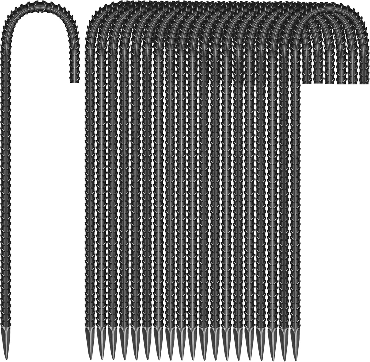 20 Pcs 12-Inch Garden Ground Stakes Galvanized Steel J Shape Hook Staple
