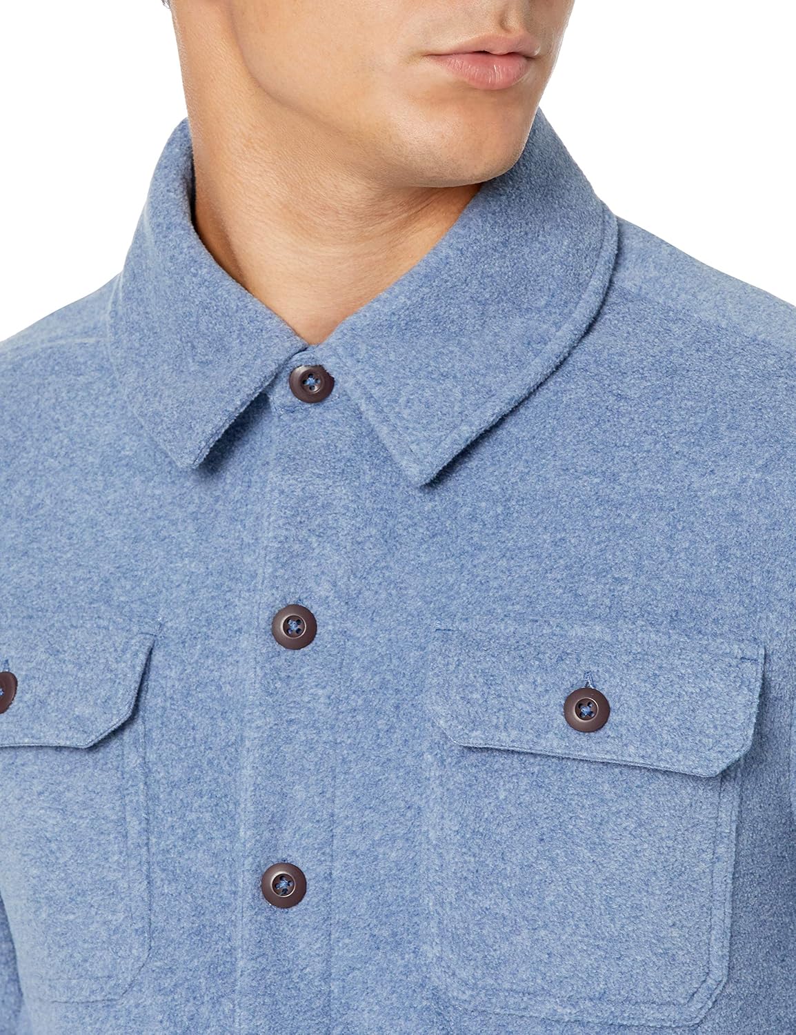 Amazon Essentials Men's Long-Sleeve Polar Fleece Shirt Jacket for Winter, Jackets