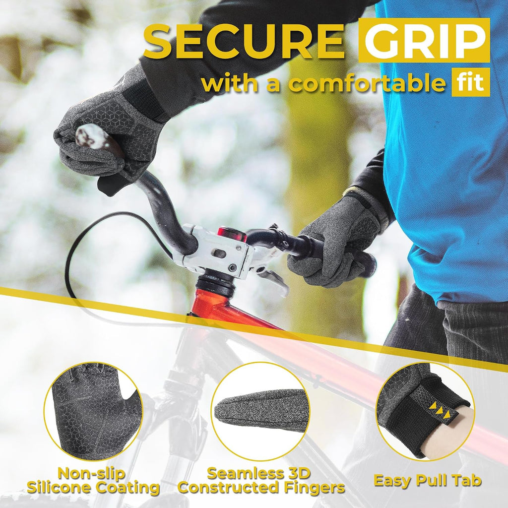 HANDLANDY Lightweight Running Gloves for Women & Men, Touchscreen Gloves with Fleece Lining & Anti-Slip Grip for Cycling, Biking, Commuting & as a Ski Glove Liner