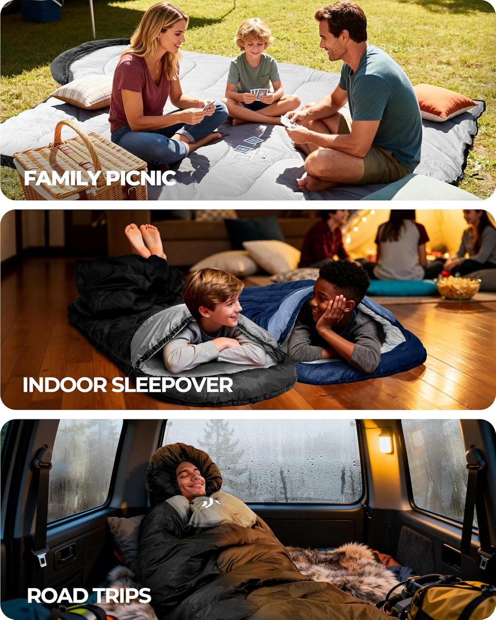 Sportneer Sleeping Bag for Adults Kid Waterproof lightweight Camping Hiking