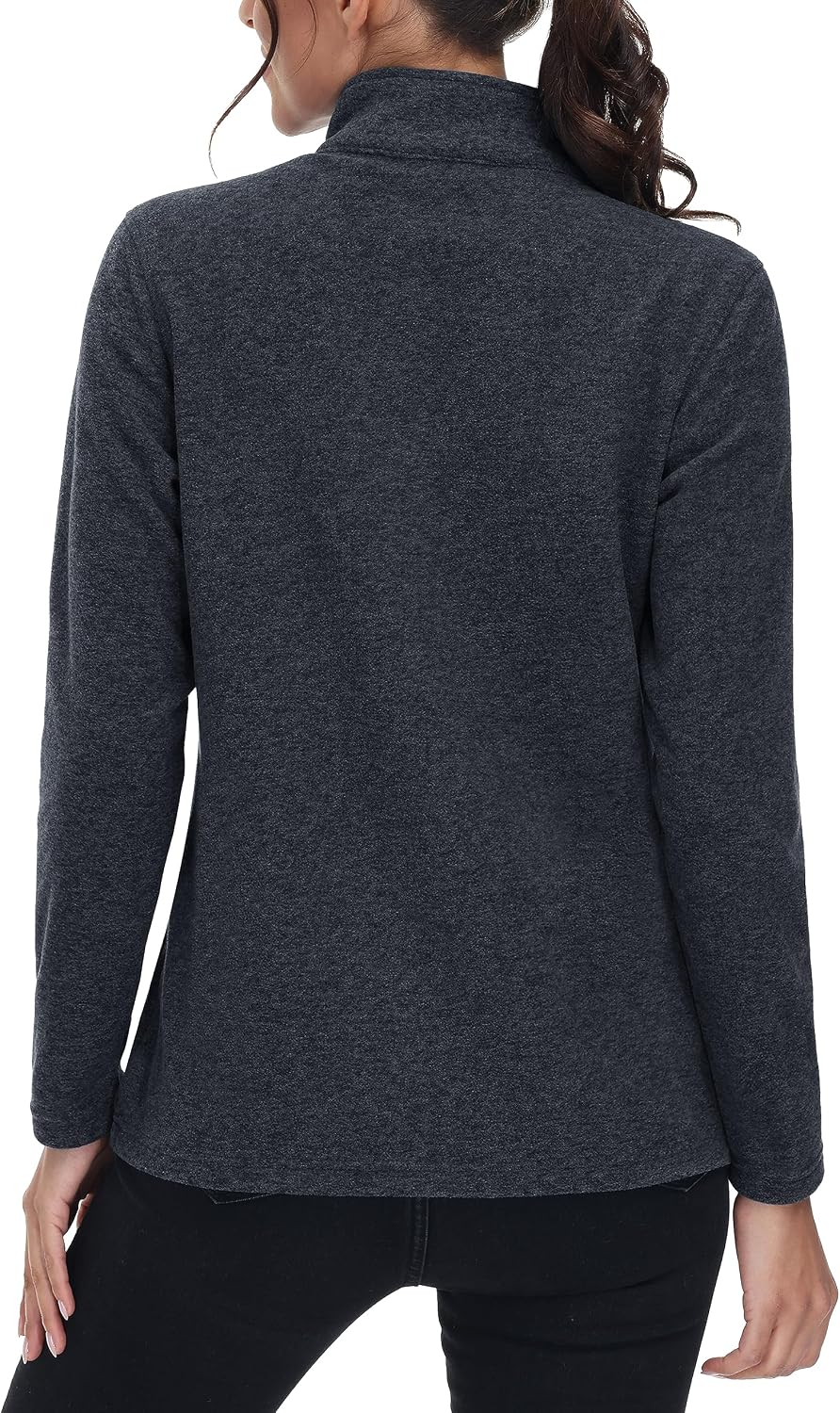 MAGCOMSEN Womens Fleece Zip Up Jacket with Pockets Lightweight Soft Coat