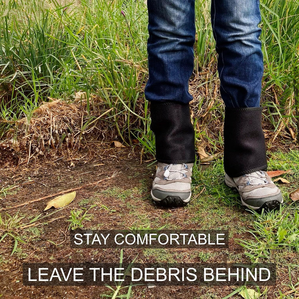 21C Neoprene Low Leg Gaiters for Hiking Trails, Yard Work - Keep Debris Out - Quick On/Off Design with Reflective Strips - Adjustable Hook-to-Fabric Fit - 1 Pair