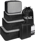 BAGAIL 6 Set Packing Cubes Luggage Packing Organizers for Travel Accessories-Black
