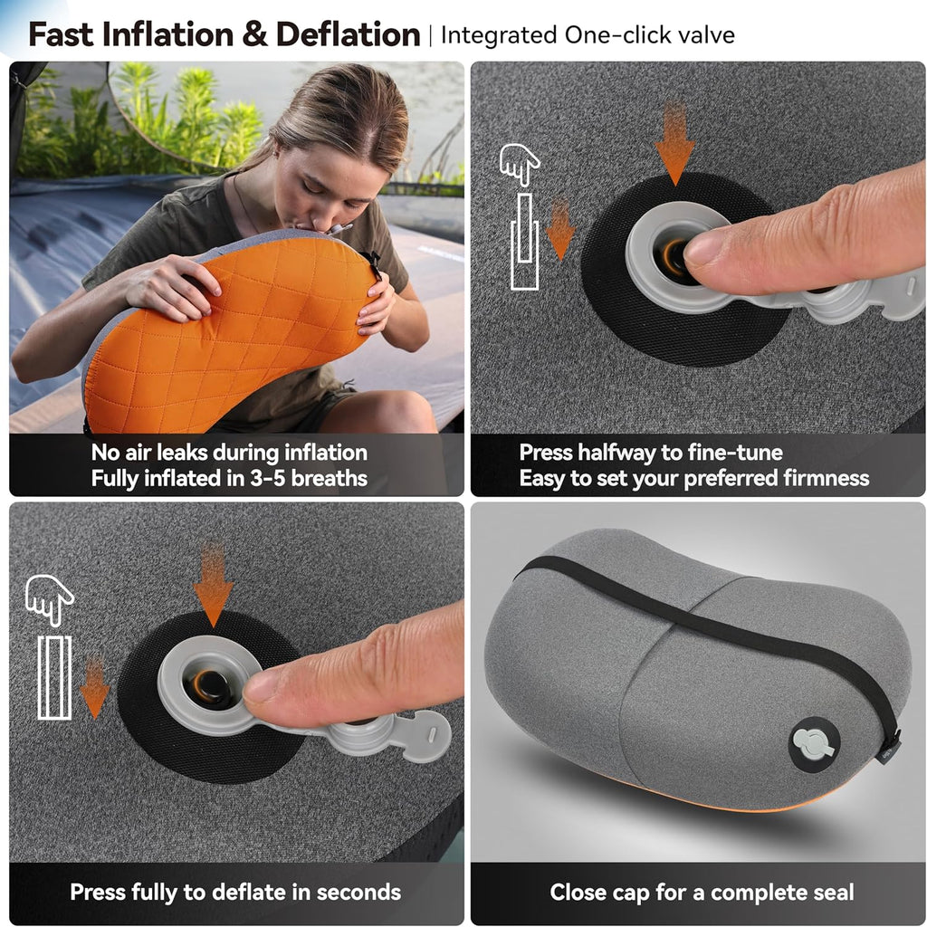 MARCHWAY Ultralight Compact Inflatable Camping Pillow with Washable Cover