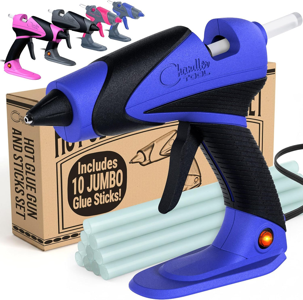 Hot Glue Gun Kit, Corded Craft Glue Gun with 10 Glue Sticks (60W Pink)