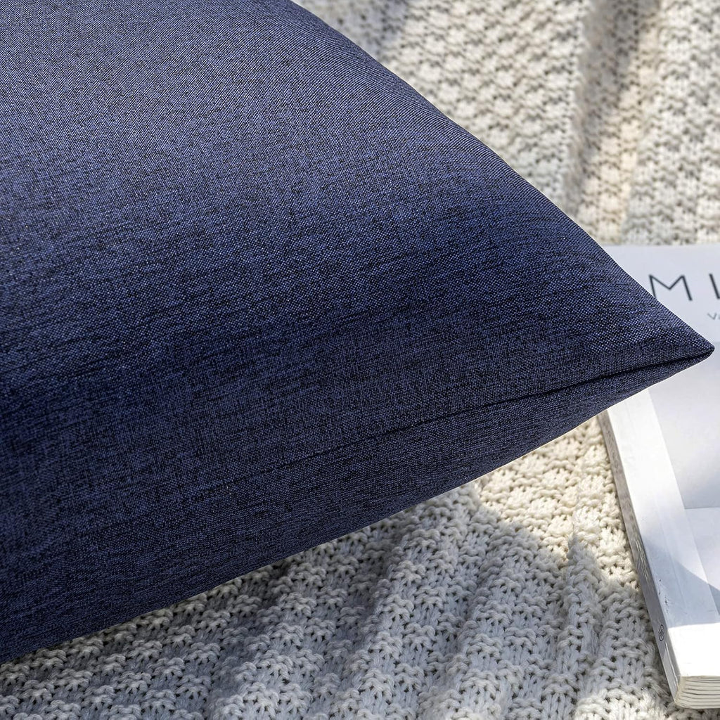 MIULEE Decorative Outdoor Pillow Covers Waterproof 18x18 Navy