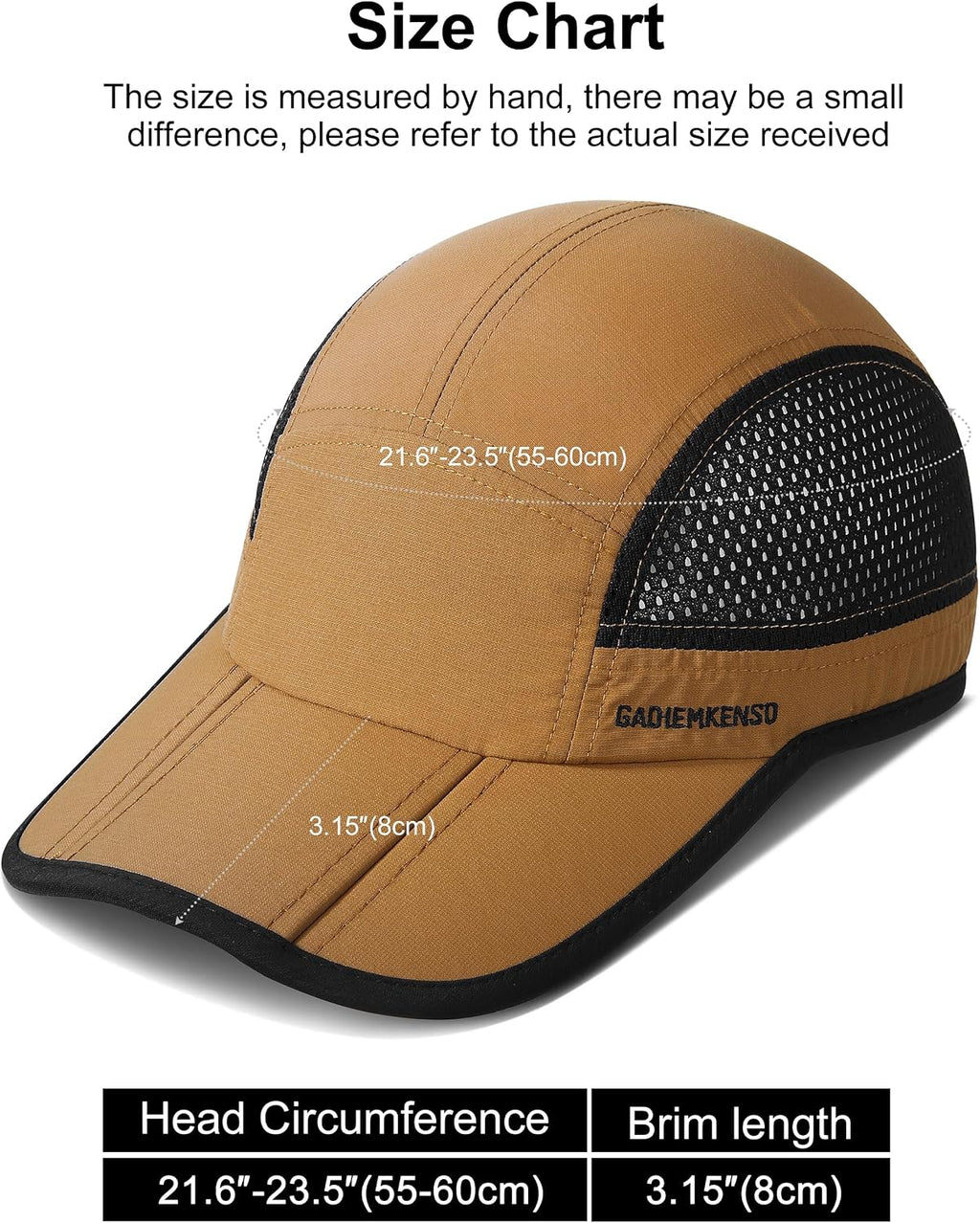 GADIEMKENSD Mens Folding Outdoor Hat Long Brim UPF 50+ Sun Protection
