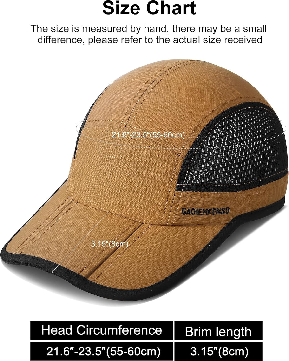 GADIEMKENSD Mens Folding Outdoor Hat Long Brim UPF 50+ Sun Protection