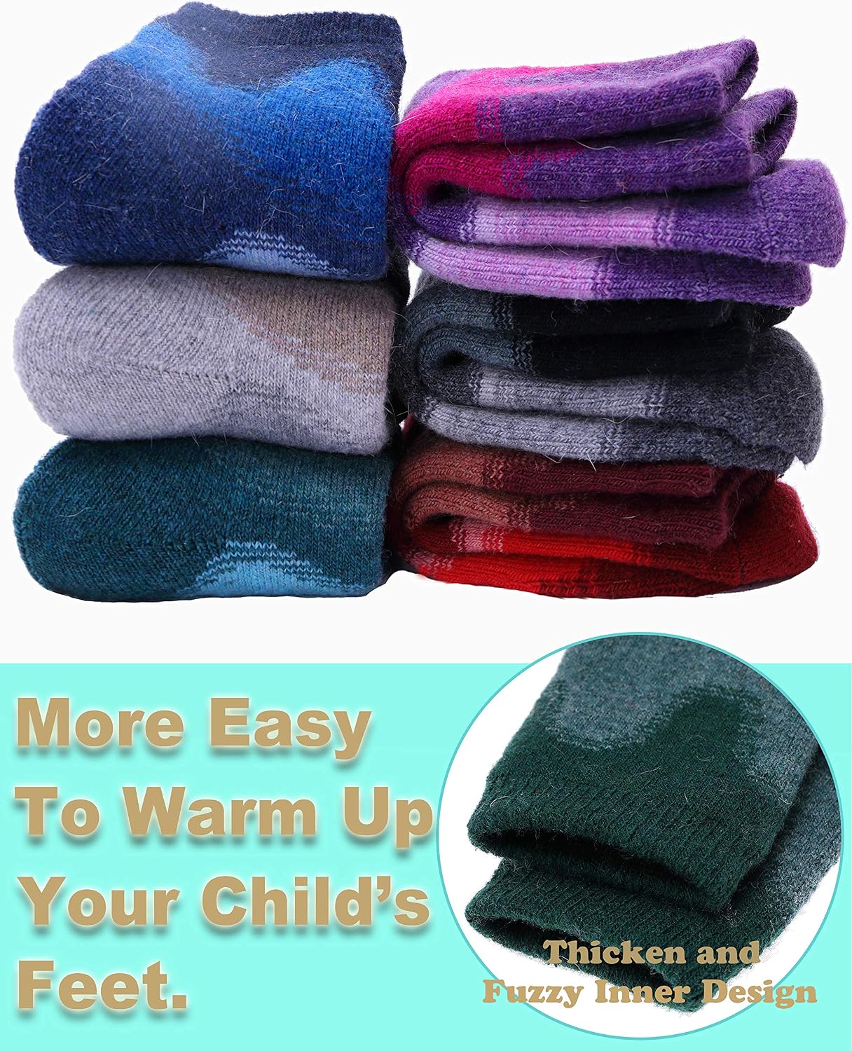 EBMORE Kids Merino Wool Hiking Thermal Winter Socks