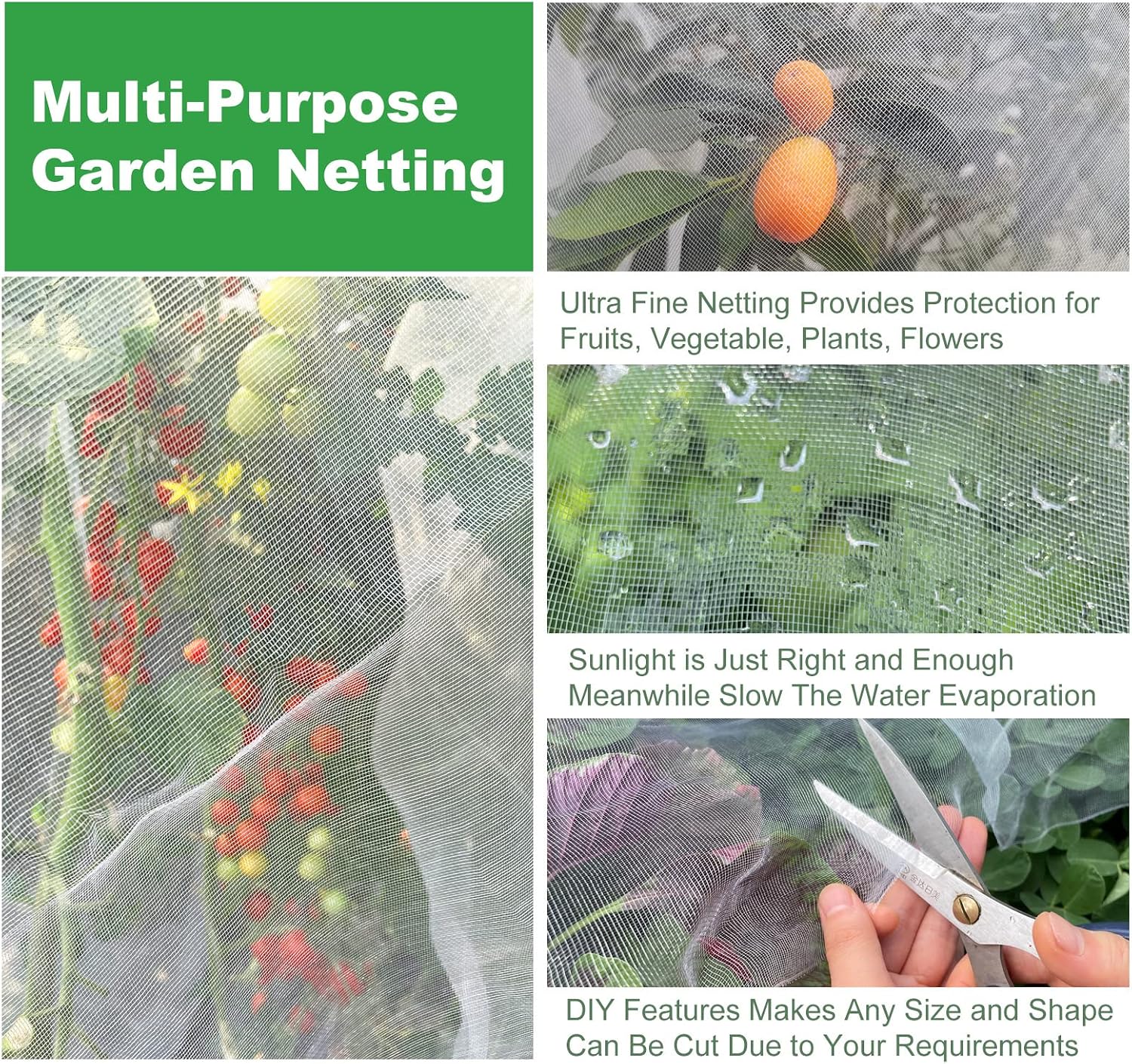 Garden Netting 10x20ft - Ultra Fine Insect Netting for Plants Trees