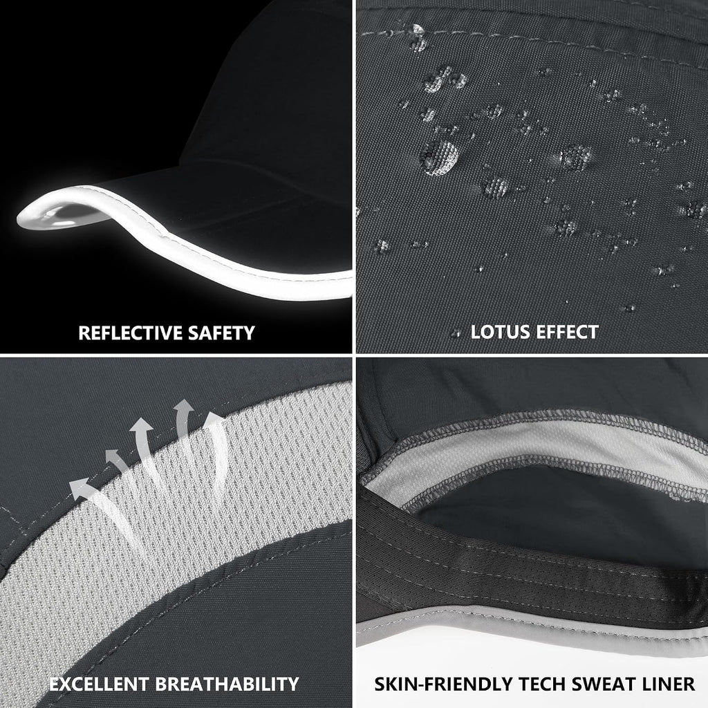 GADIEMKENSD Reflective Folding Outdoor Hat Unstructured Design UPF 50+ Sun Protection Sport Hats for Womens and Mens