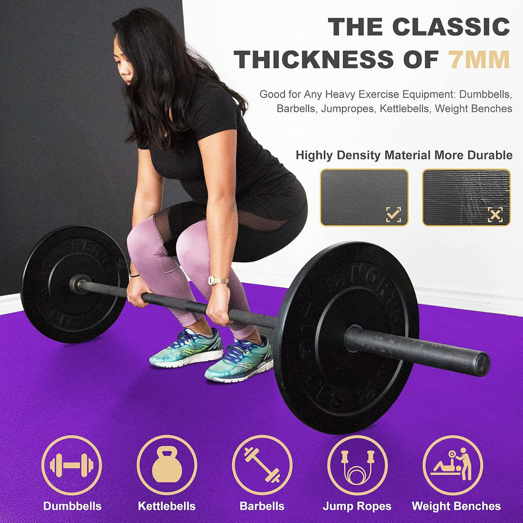 GXMMAT Extra Large Exercise Mat 16'x6'/12'x6'/10'x6'/8'x6'(7mm)
