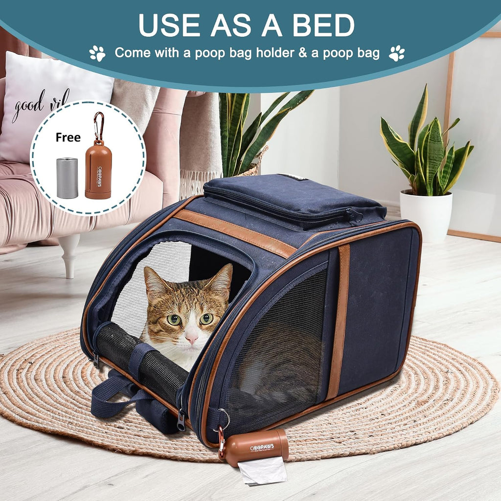 Jespet Pet Backpack Carrier for Small Dog, Soft Car Bed Ideal for Traveling