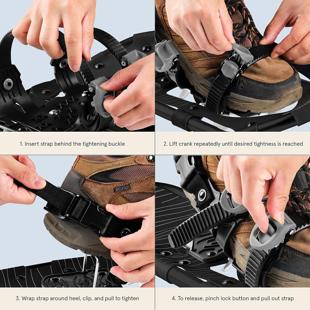 Retrospec Drifter Snowshoes & Trekking Poles Bundle with Adjustable Bindings - Lightweight Aluminum Snow Shoes for Women & Men - All Terrain Hiking & Winter Sports