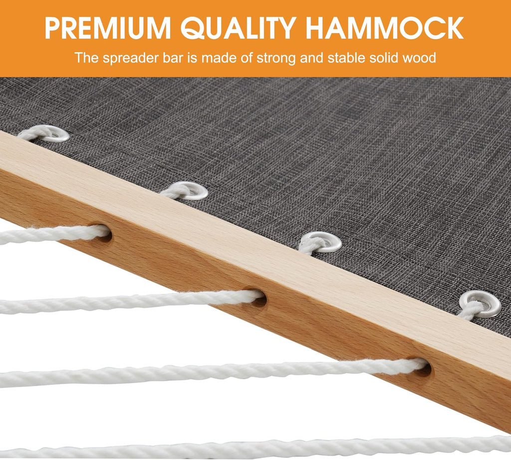 Lazy Daze Double Olefin Quick Dry Hammock with Spreader Bar for Outdoor