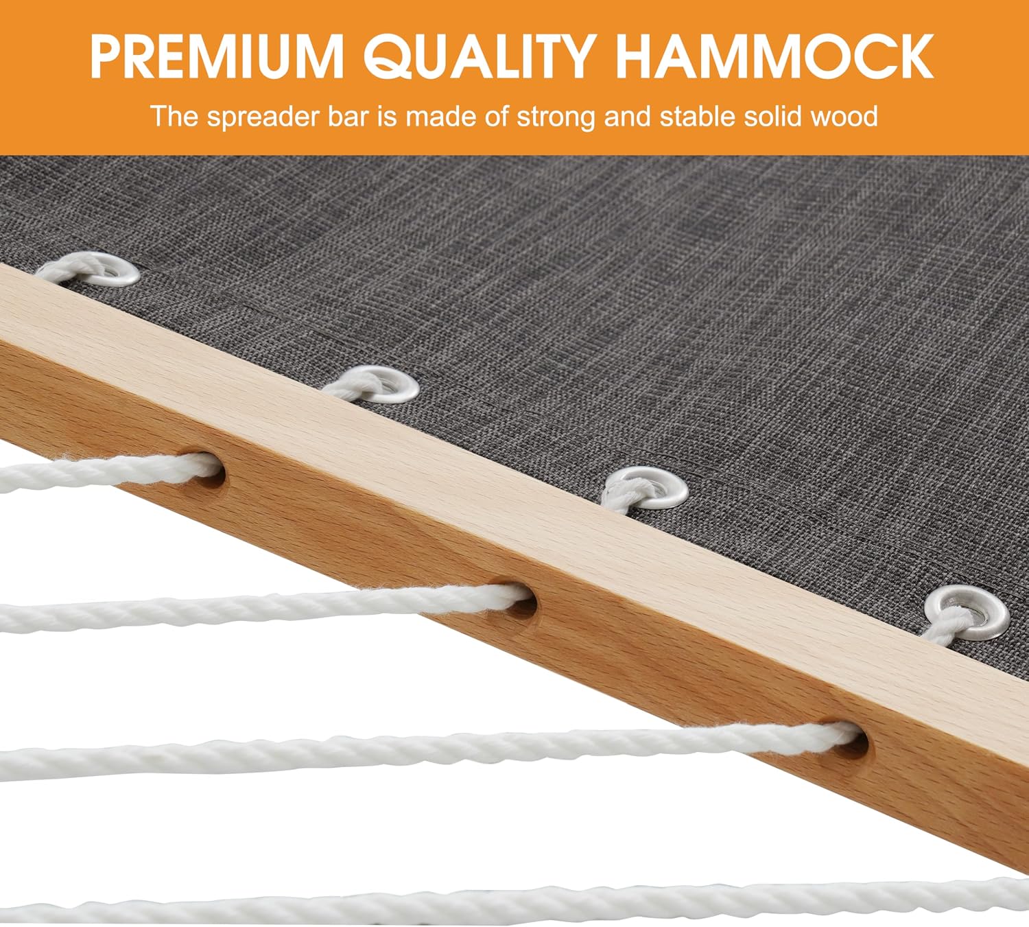 Lazy Daze Double Olefin Quick Dry Hammock with Spreader Bar for Outdoor