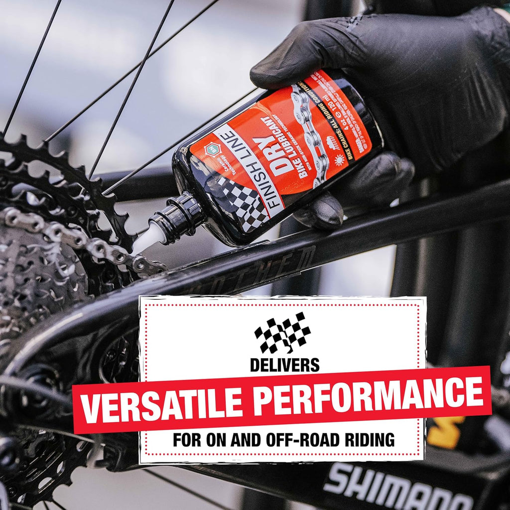 Finish Line Dry Bike Chain Lube – Ceramic Dry-Film Lubricant – Dirt & Dust Resistant
