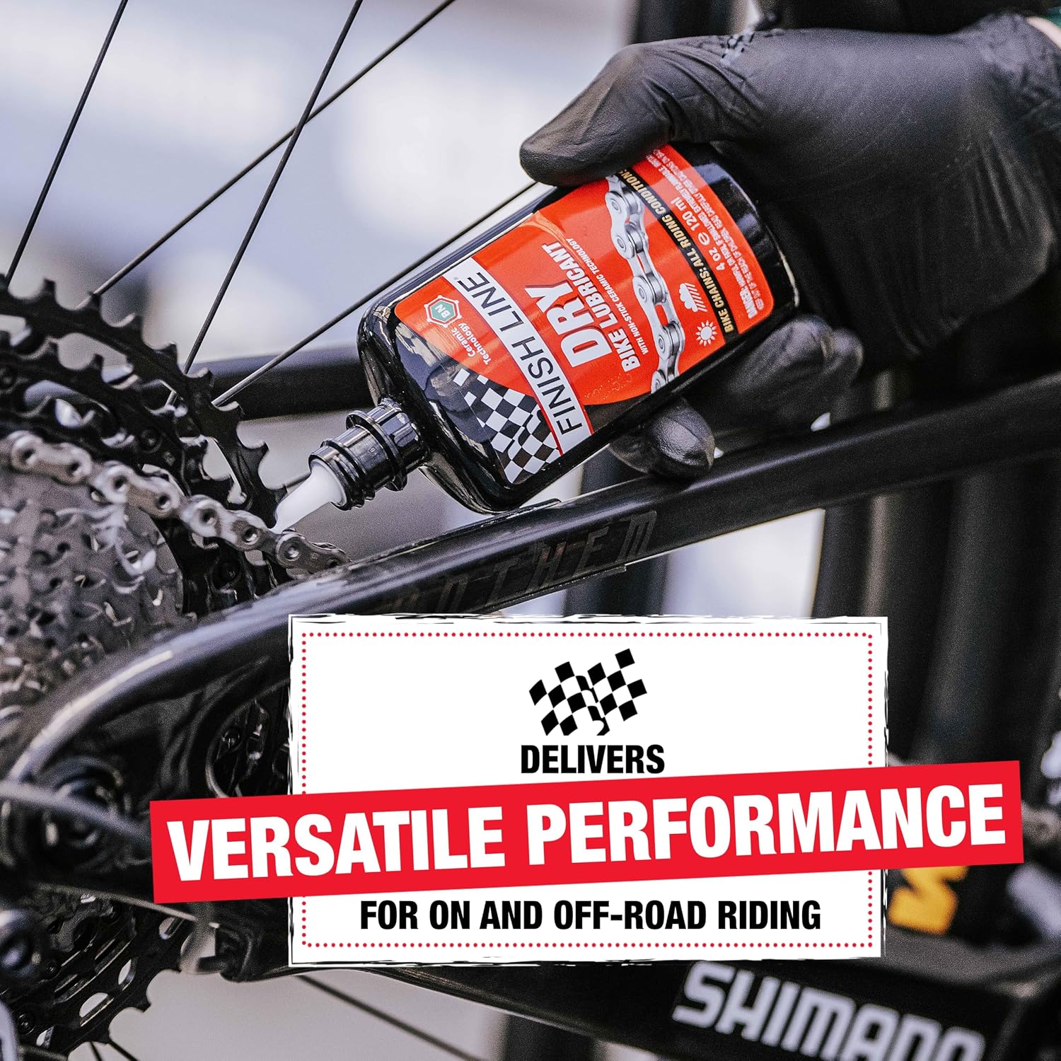 Finish Line Dry Bike Chain Lube – Ceramic Dry-Film Lubricant – Dirt & Dust Resistant