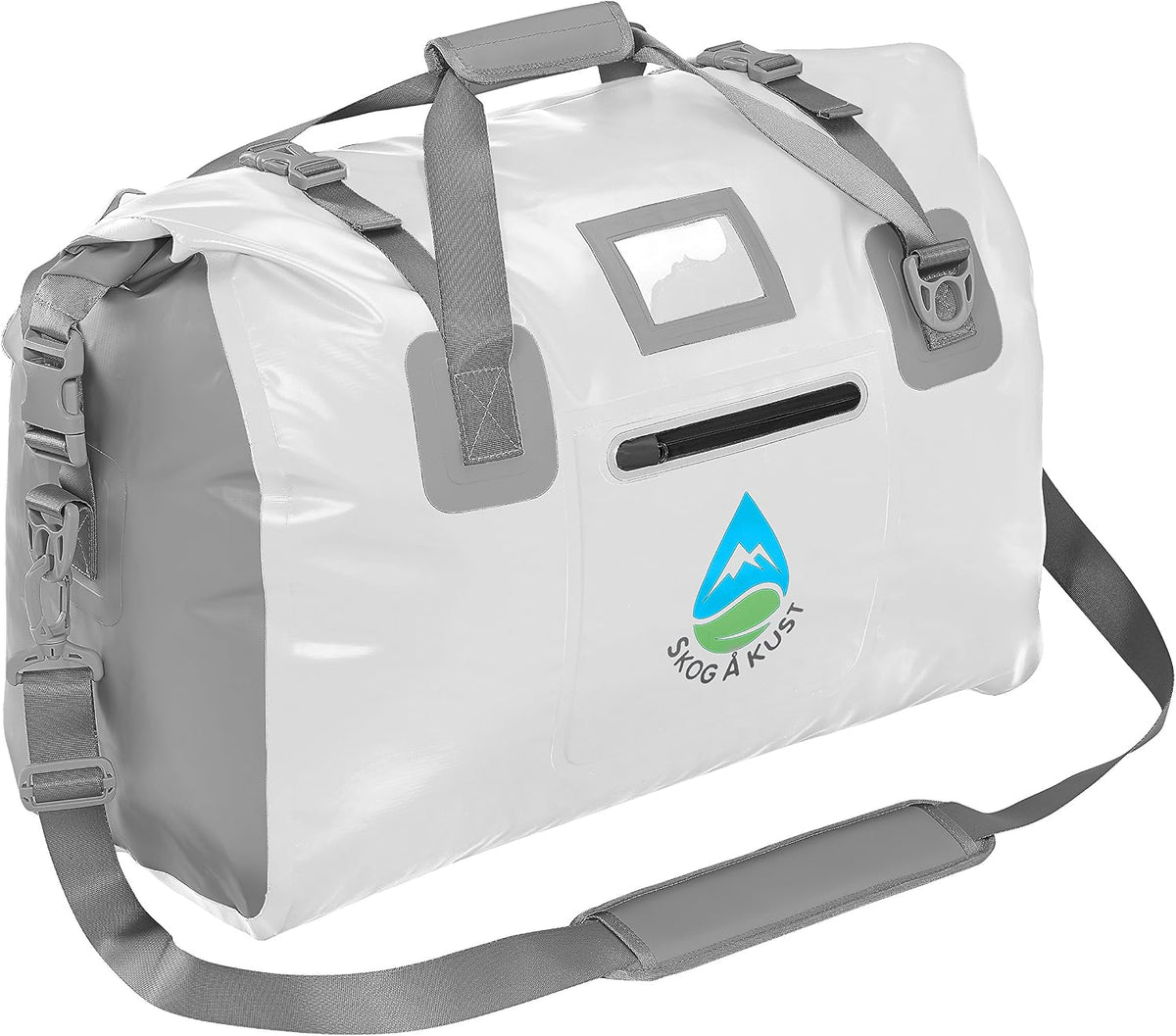 Skog Å Kust Duffelsak Heavy Duty Waterproof Duffel - Gear Bag for Sports, Travel, & More - 40L, Black Moto Edition
