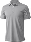 MAGCOMSEN Men's Polo Shirts 3 Buttons Casual Work T Shirts Quick Dry Short Sleeve Golf Shirt Pique Jersey Outdoor Performance