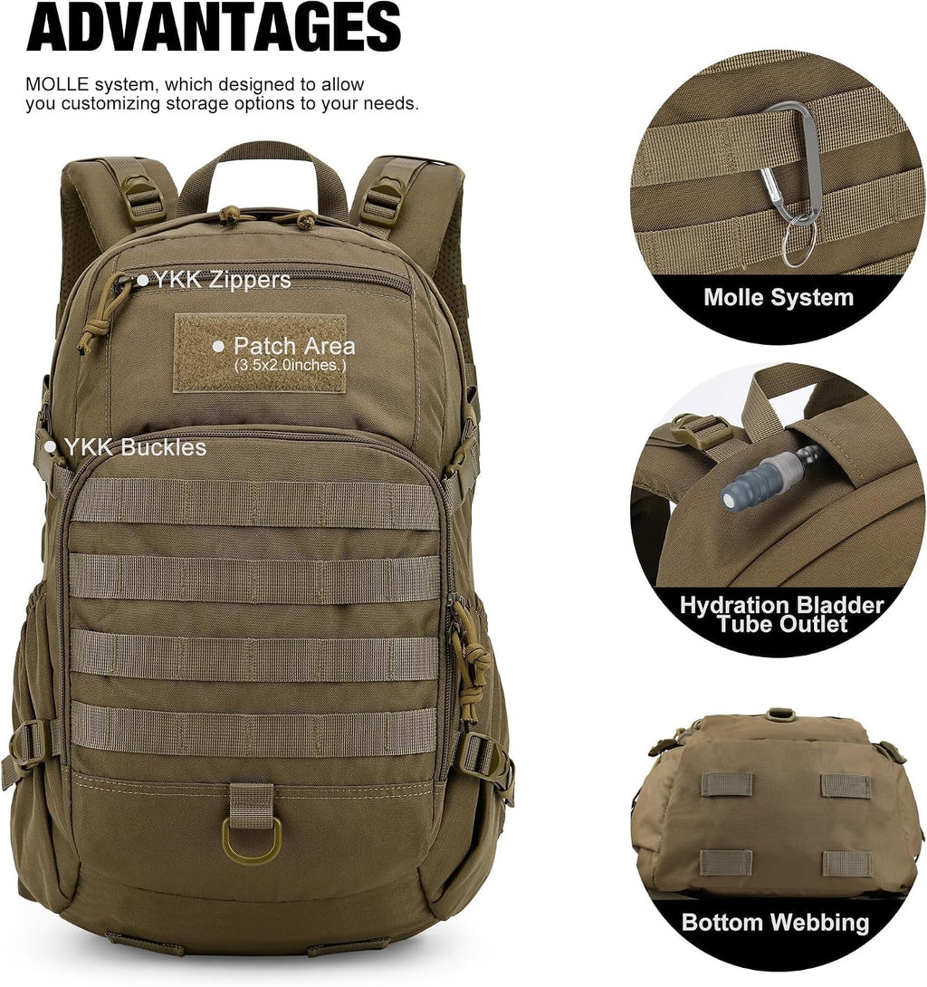 Mardingtop 25L Hiking Backpack,Lightweight Molle Tactical Backpack for Running,Hiking,Cycling,Motorcycle