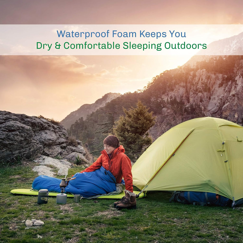Foam Sleeping Pad for Camping - 0.75-Inch-Thick Waterproof Sleep Pad with Carry Straps for Cots, Tents, or Sleepovers by Wakeman Outdoors