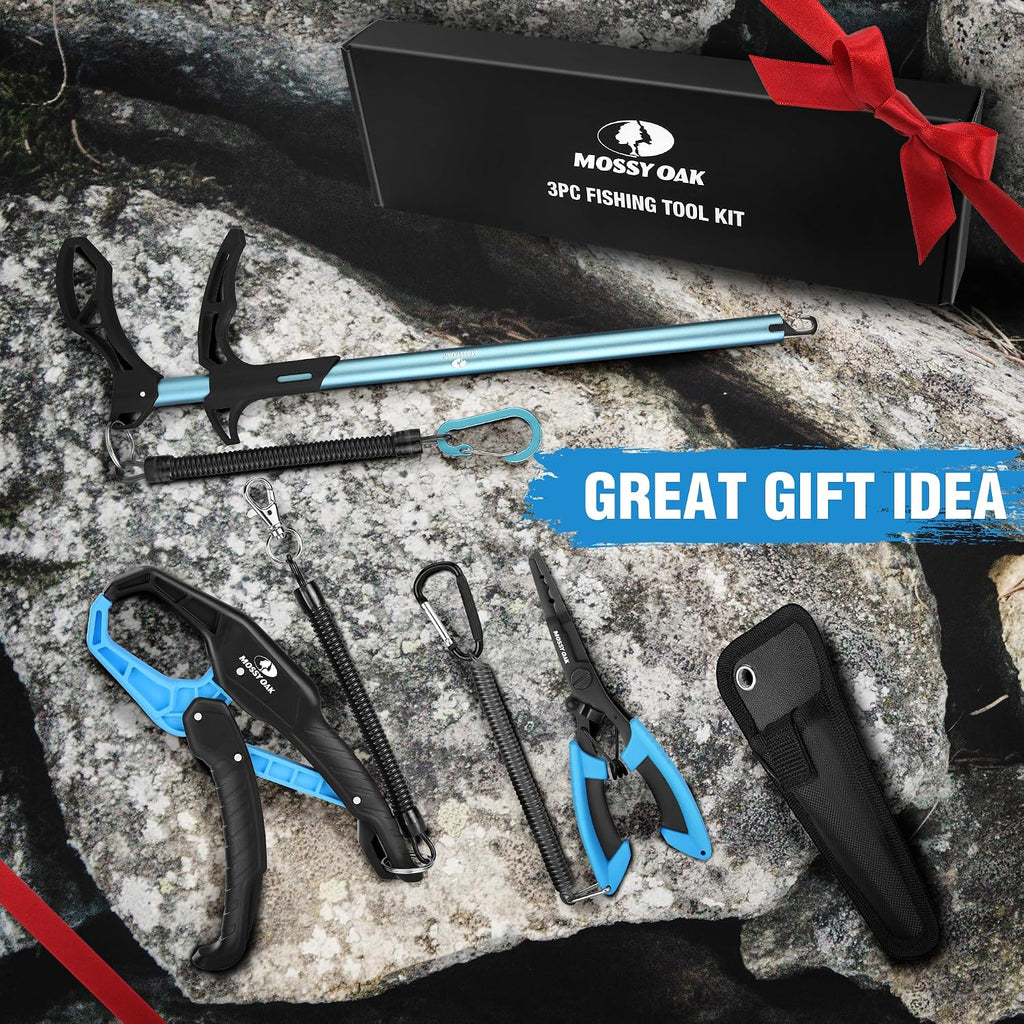 Mossy Oak Fishing Tools Kit – Fishing Plier and Fish Lip Gripper Set