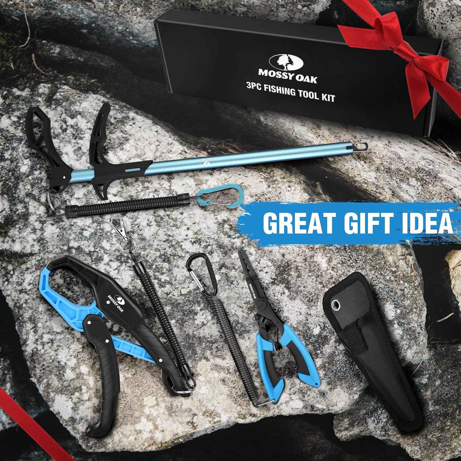Mossy Oak Fishing Tools Kit – Fishing Plier and Fish Lip Gripper Set