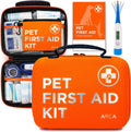 ARCA PET Cat & Dog First Aid Kit for Car - Pet Emergency Kit for Home Office Travel – Dog Camping Essentials with Digital Thermometer, Muzzle & Mini First Aid Pouch
