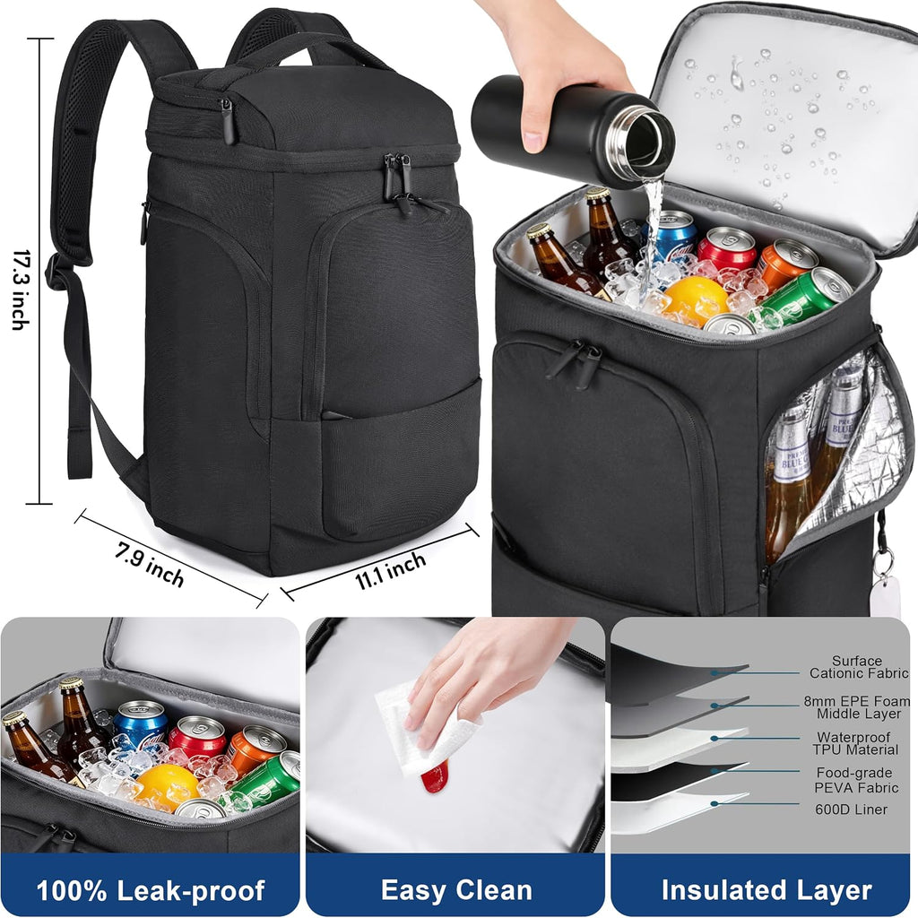 Cooler Backpack 35 Cans Backpack Cooler 4 Insulated Compartments