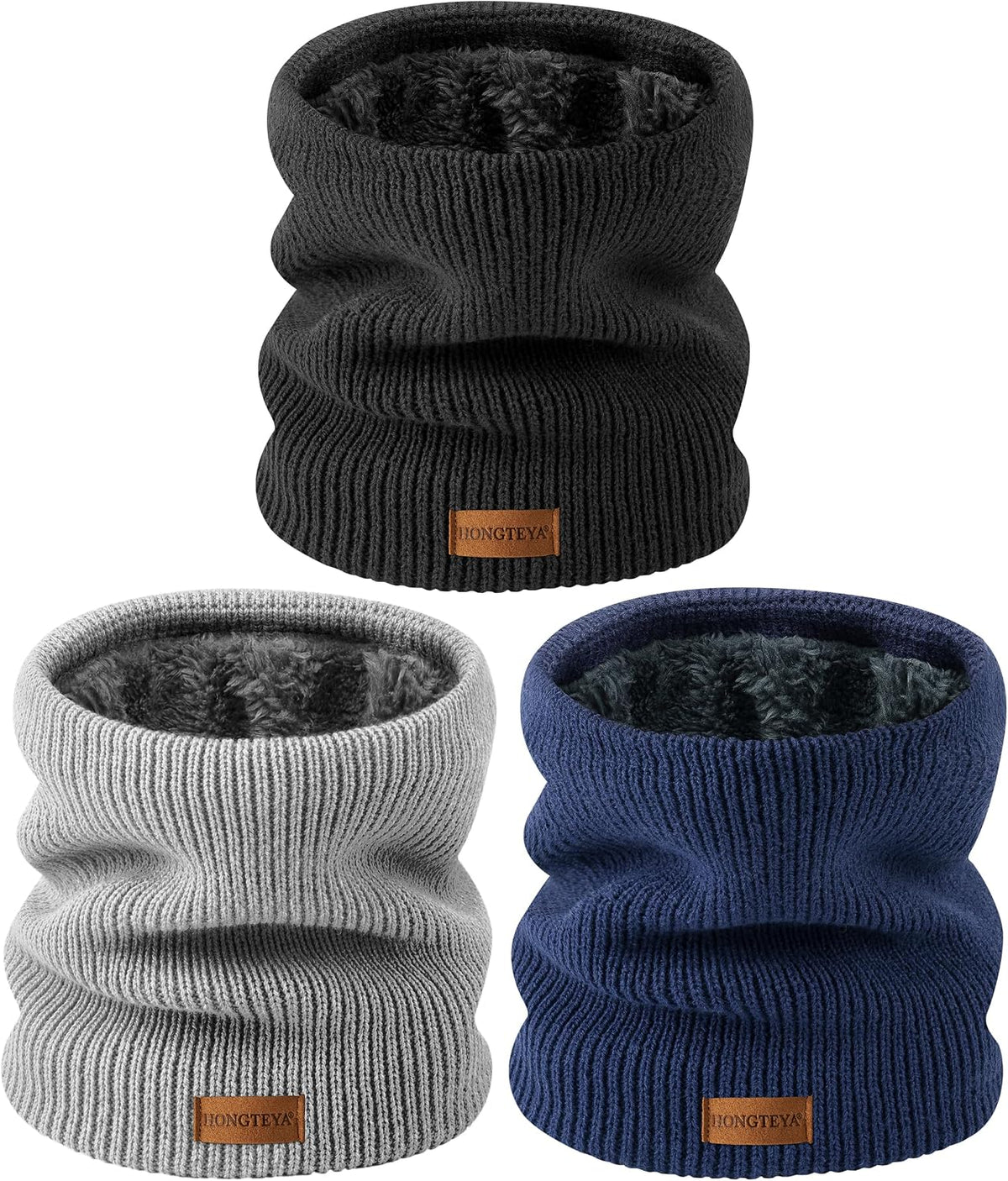 HONGTEYA Neck Gaiters for Men, Winter Neck Warmer Face for Men & Women,Thick Windproof Warm Lined Ski Mask