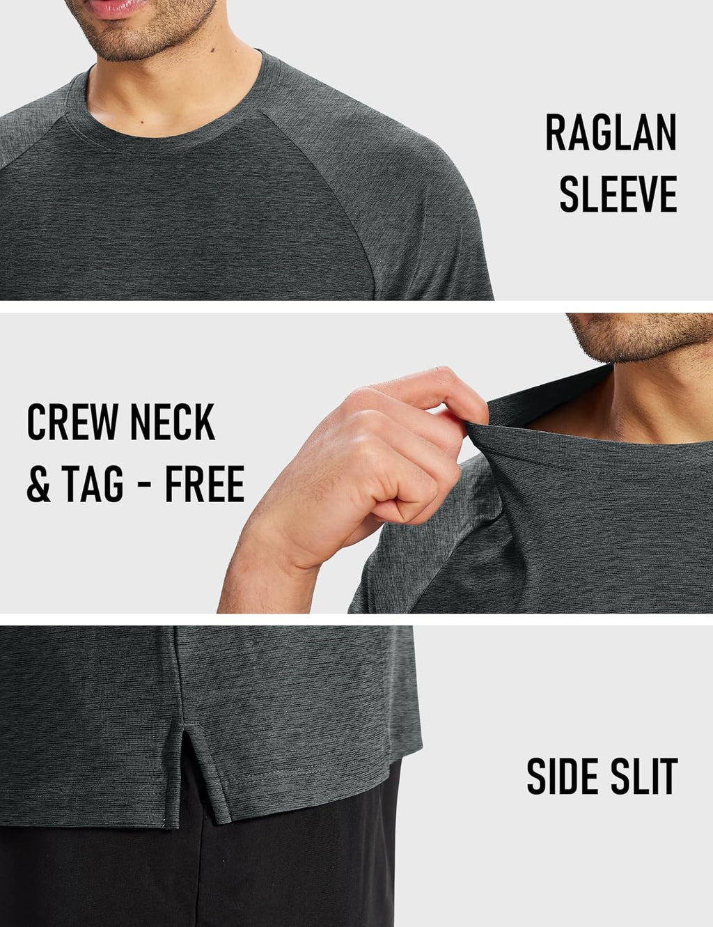 MAGCOMSEN Mens Athletic Shirts Quick Dry Short Sleeve Workout Wicking Shirt