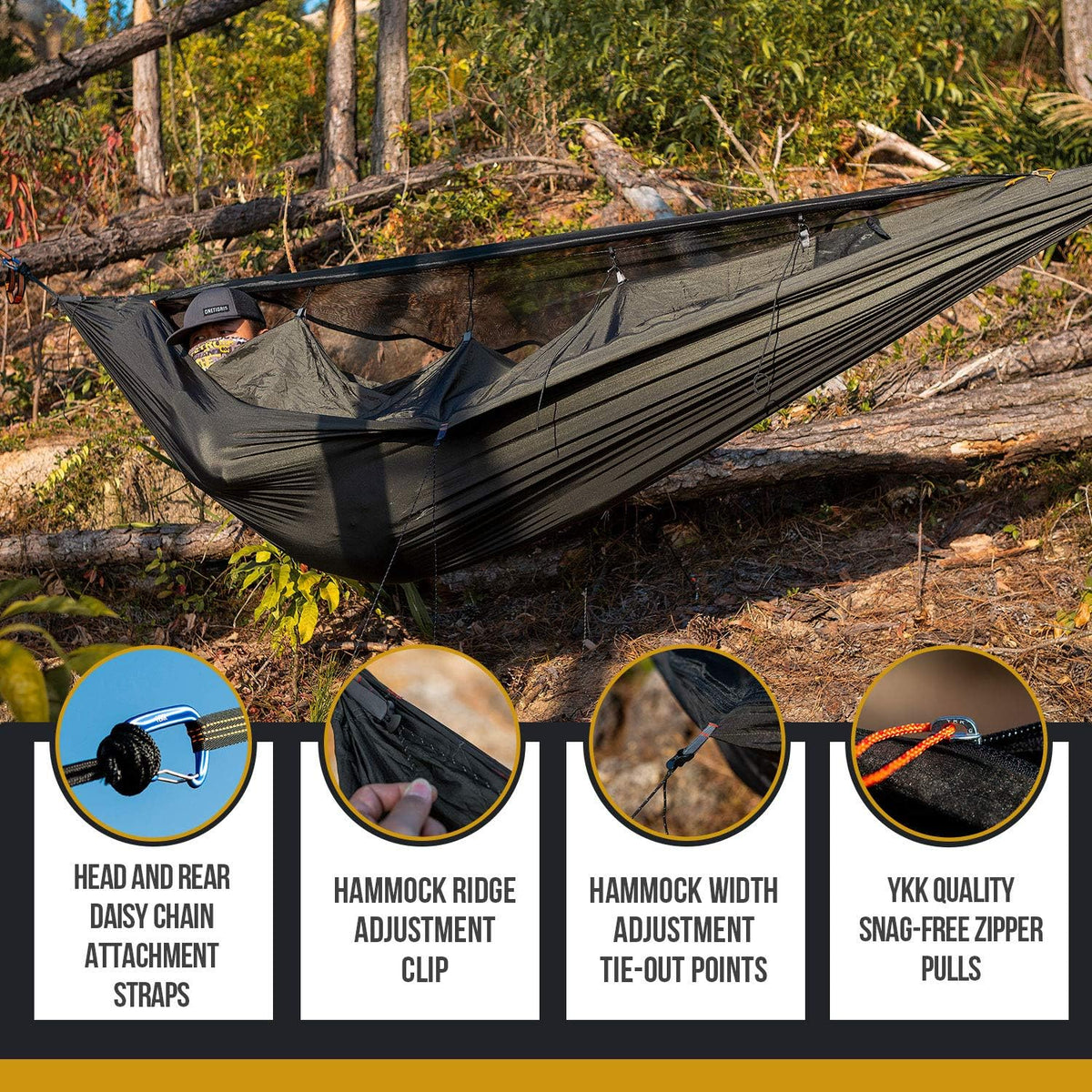 OneTigris KOMPOUND Camping Hammock with Net & Inner Thermal Layer