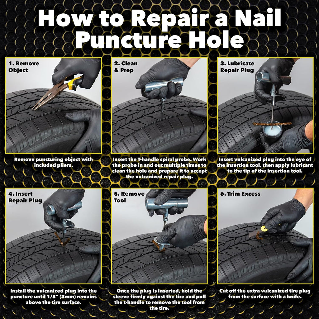 Silverback Tire Plug Repair Kit for Cars Trucks ATVs & Motorcycles