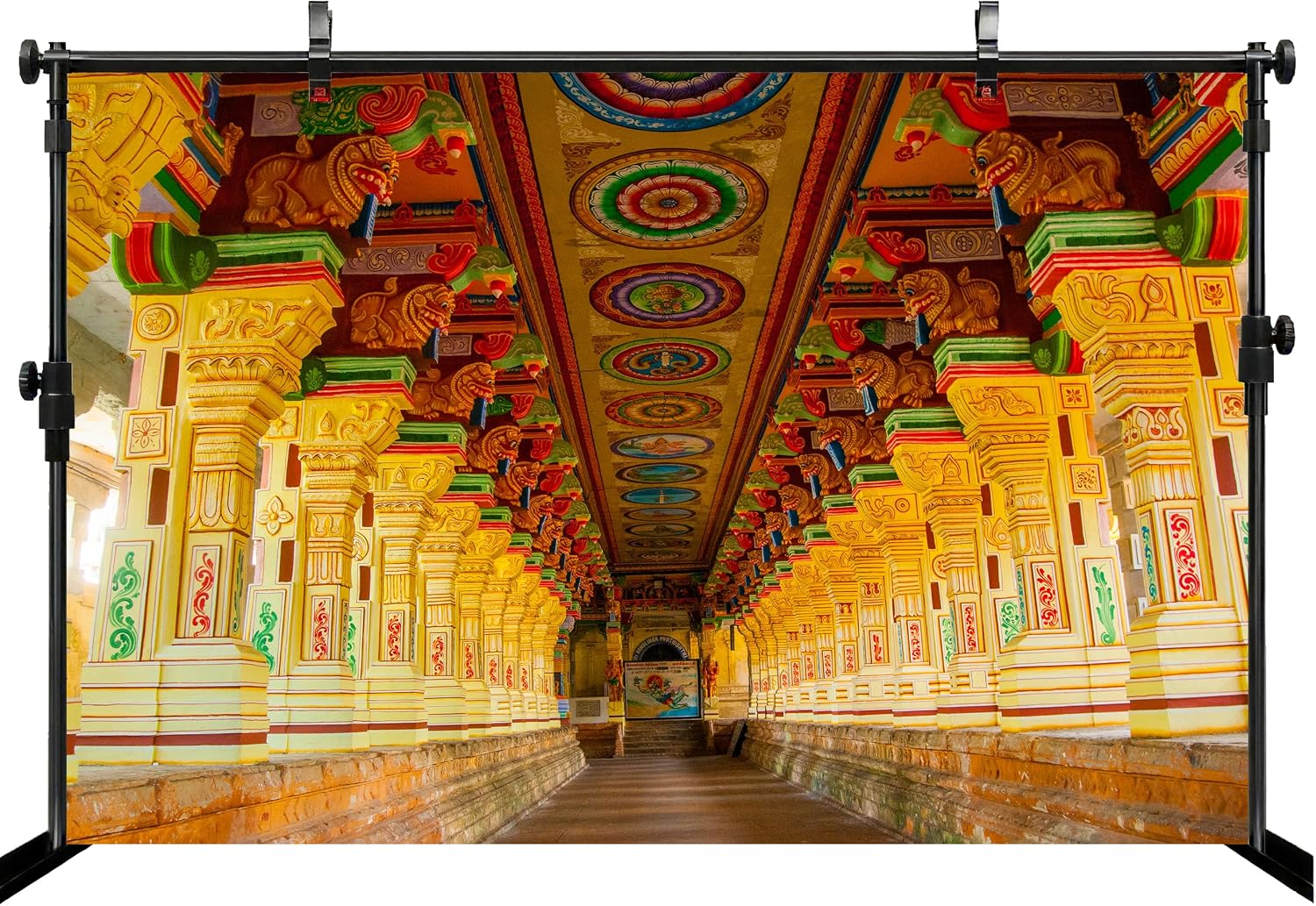 7x5ft Hindu Temple Backdrop Meenakshi Temple Traditional Cultural Architecture Photography Background Indian Landmark Religious Travel Portrait Photo Booth Studio Props Wallpaper