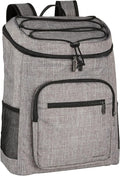 Amazon Basics Insulated Cooler Backpack for Camping and Hiking, Portable Soft Sided Cooler with 30 Can Capacity, Leak-Proof, Water-Resistant, Gray