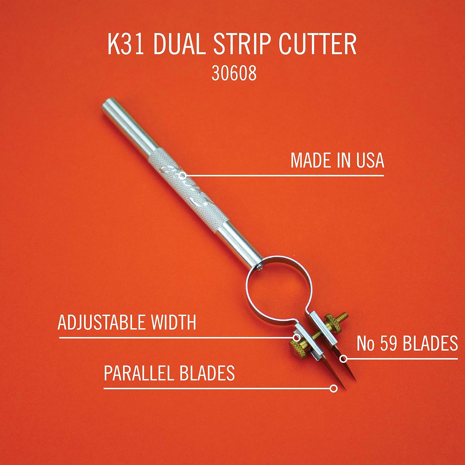 Excel Blades Adjustable Dual Blade Strip Cutter, #59 Blades, Aluminum