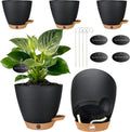 6" Self Watering Pots for Indoor Plants(5-Pack), Small Plastic Planters