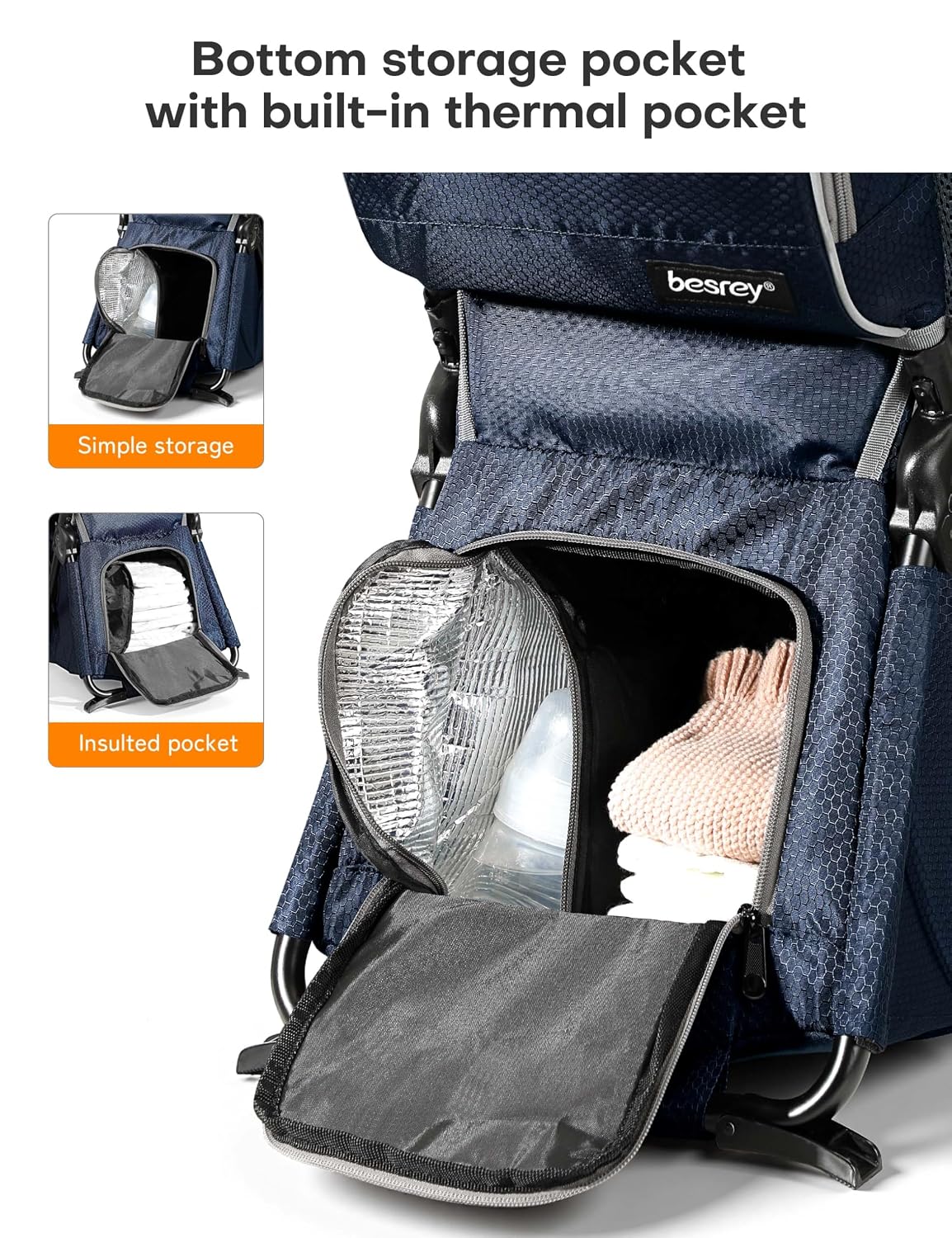 besrey Toddler Hiking Backpack Carrier-Adjustable Padded Shoulder Straps