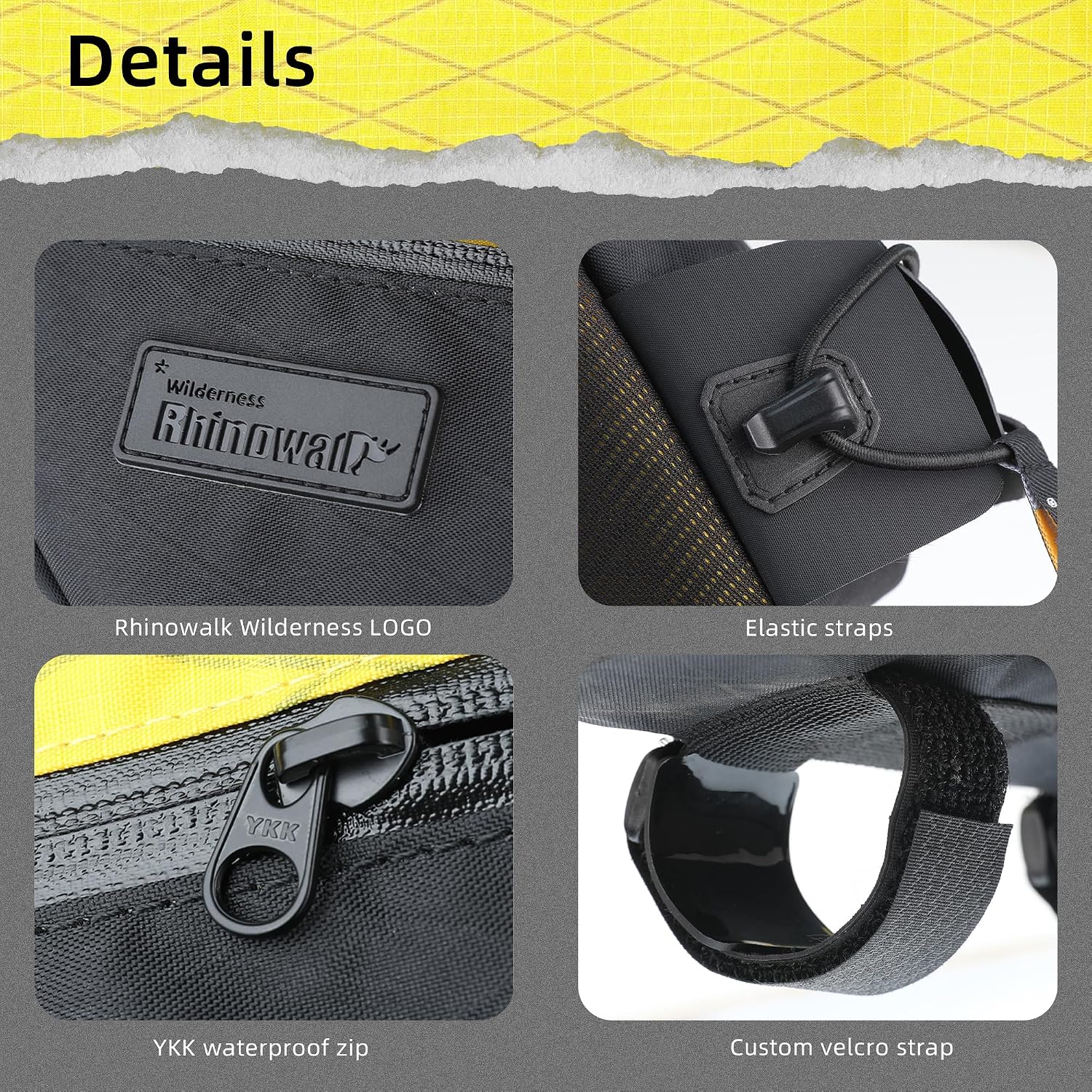Rhinowalk Bike Top Tube Bag Bicycle Front Frame Bag Waterproof Bike Bag 1.2L with Dual Side Mesh Pockets Perfect for MTB Road Bike Cycling Commuting and Outdoor Adventures