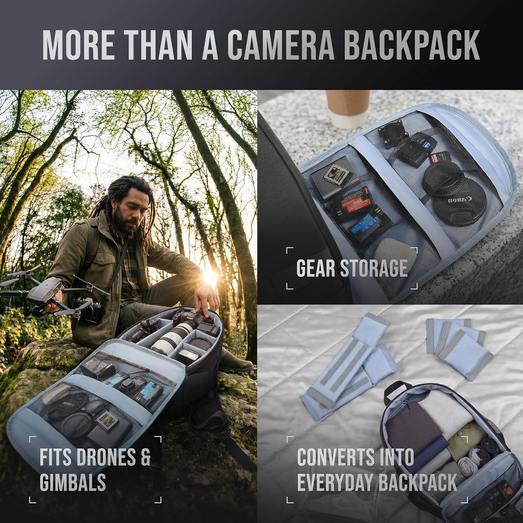 9L Camera Backpack for DSLR & Mirrorless Cameras, Laptop & Tripod