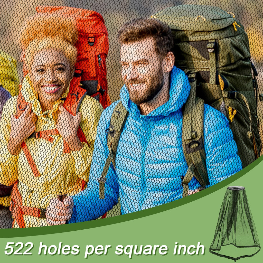 Anvin Mosquito Head Net Bug Hood for Fishing, Camping, Gardening Hat-Compatible Insect Shield Breathable Mesh Face Cover from No See Ums, Insects, Bugs(3 Pack, Upgraded One-piece Design, Black)