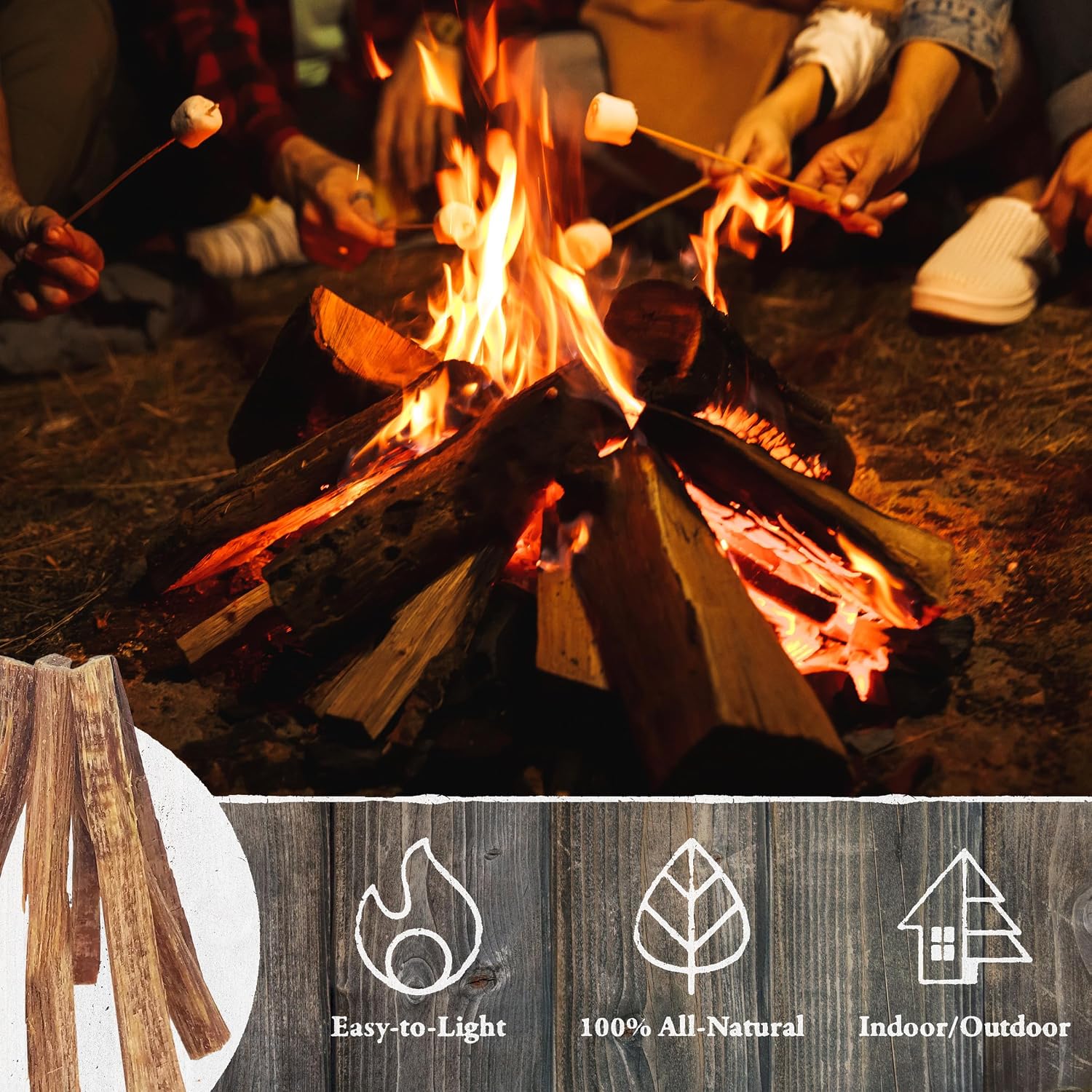 Fatwood Fire Starter Sticks 10lb Box - Indoor or Outdoor 100% All Natural Pine Fire Starters for Campfires, Fireplace, Firepit, Wood Stove, or BBQ Grill - Kindling Wood Firewood Lighter by Pure Garden