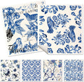 Miss Adola 6 Pack Swedish Dishcloths for Kitchen - Reusable Dish Cloths for Washing Dishes Absorbent Cute Funny Kitchen Towels Cleaning Sponge, Blue Floral