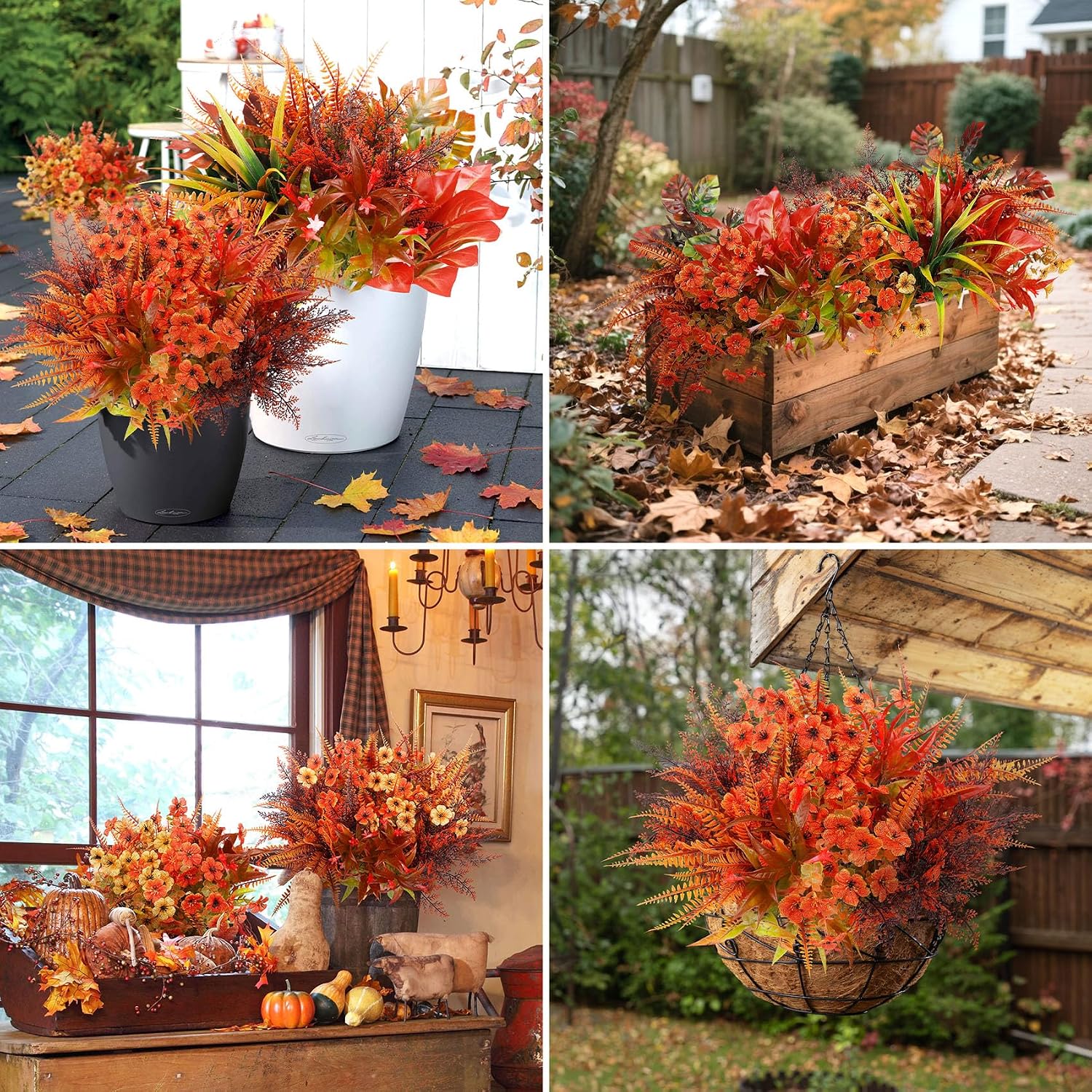 20 Pcs Artificial Fall Flowers for Outdoor Fake Plants Decoration
