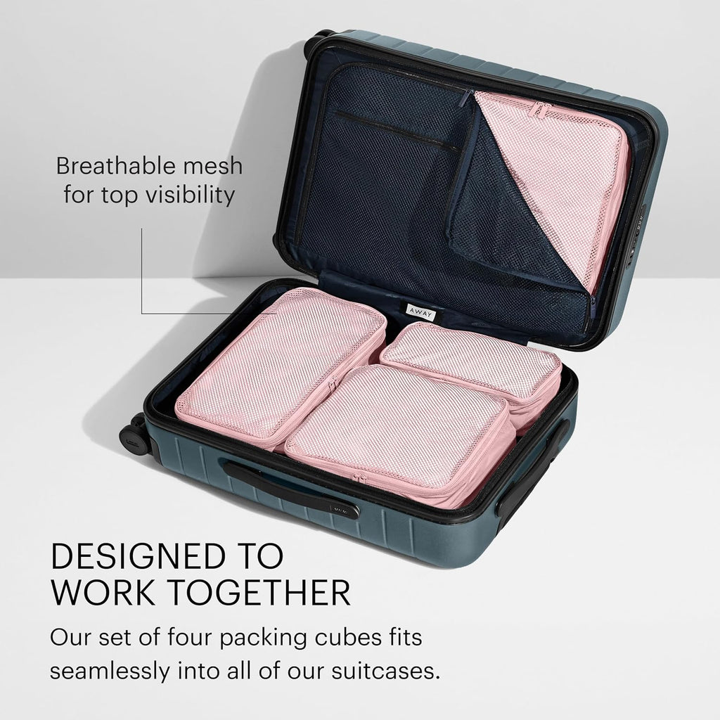 Away Insider Packing Cubes Set of 4, Lightweight Travel Luggage Organizers