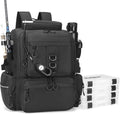 Rabjen Fishing Tackle Backpack, 45L Storage Waterproof Travel Bag Store Fishing Gear with Insulated Top Pocket