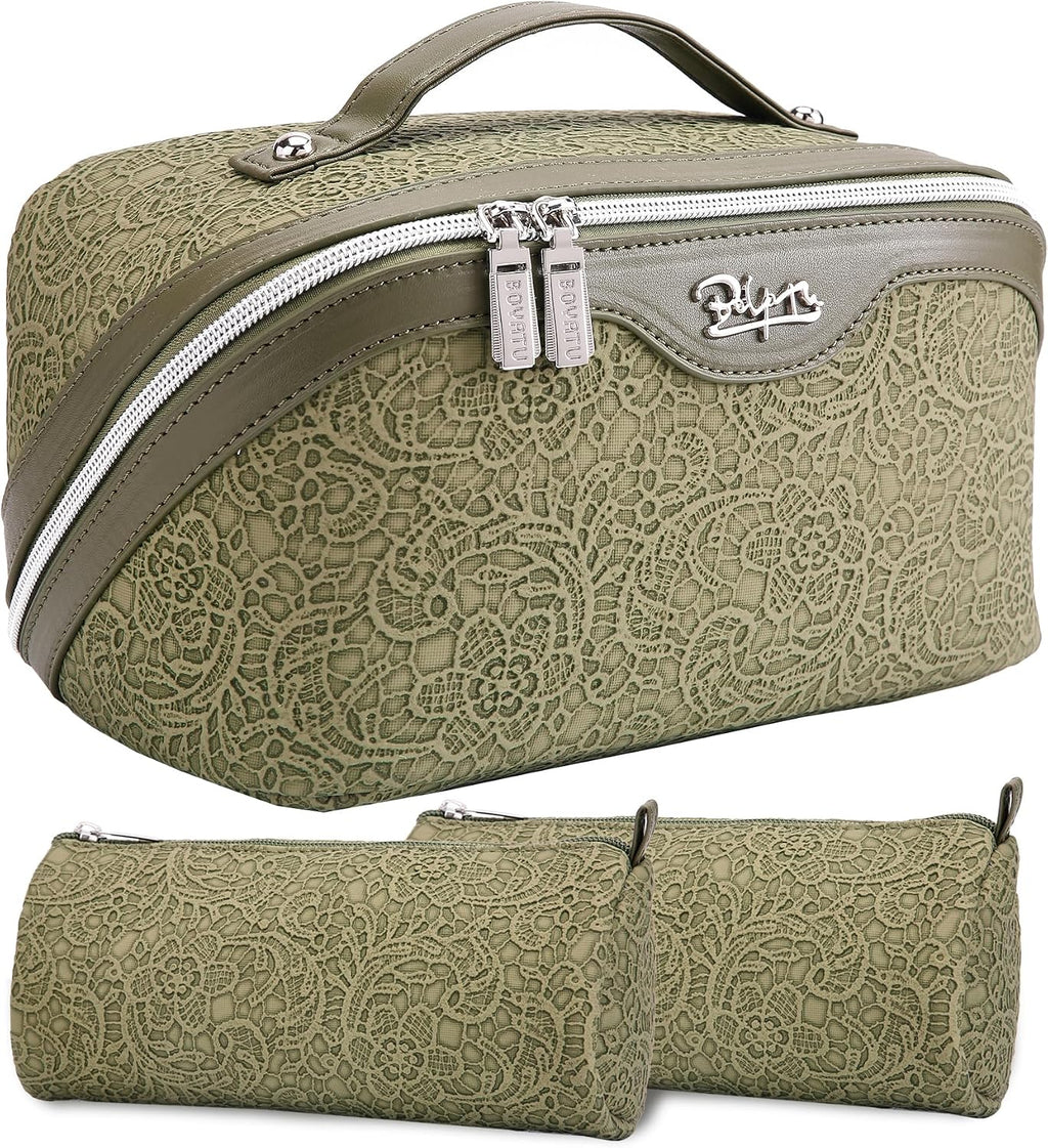 BOYATU Travel Makeup Bags Cosmetic Organizer Bag: 3-Set Make up Bag