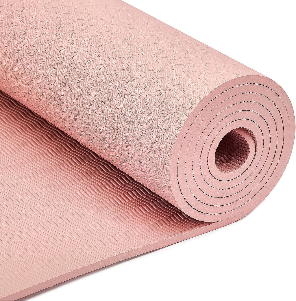 Amazon Basics 1/4 Inch Thick TPE Exercise Yoga Mat with Carrying Strap